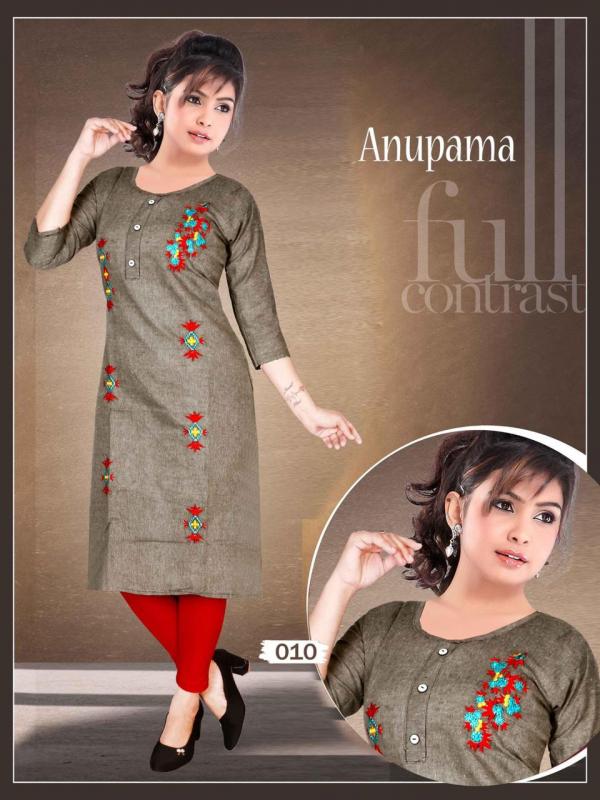 Aagya Anupama Fancy Cotton Embroidery Silk Kurti